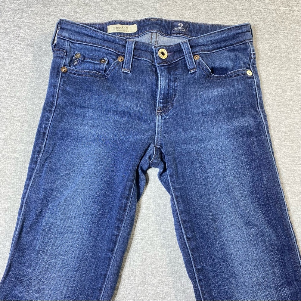 AG Stilt Cigarette Leg Jeans Women 25R Blue Skinny Low Rise Stretch Casual Denim - Picture 3 of 16
